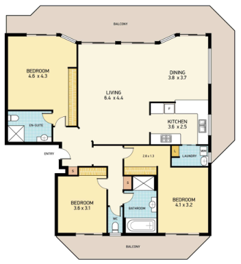 Floor Plan Unit 1, Albacore, 12-14 Ondine Close, Nelson Bay, NSW 2315